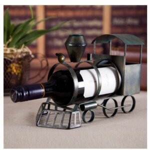 Creative Wrought Iron Train Style Wine Rack