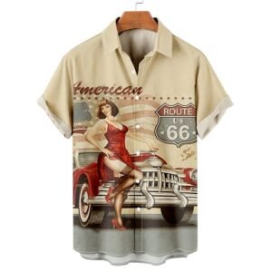 Men's Large Short Sleeve Printed Hawaiian Shirt