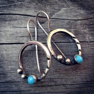 925 Plated Vintage Silver Turquoise Earrings