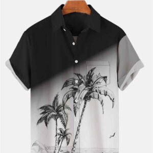 Men's Fashion Casual 3D Digital Printing Hawaiian Shirt