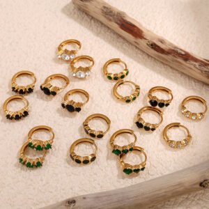 Fashion Simple Stainless Steel Rhinestone Earrings Refined Grace Advanced
