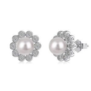 Japanese And Korean Cross-border 925 Sterling Silver Stud Earrings Women's Pearl High Sense