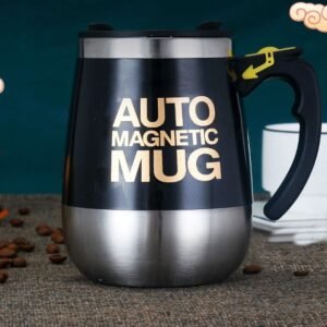 Electric Stainless Steel Rotating Mug, Magnetic Stirring Cup Coffee Cup