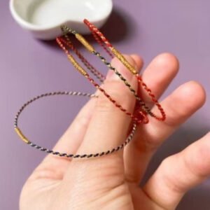 Two-tone Four-strand Braid Dorje Knot Ultra-fine Bracelet
