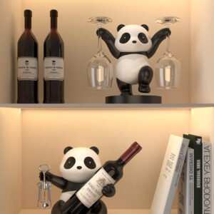 Panda Red Wine Rack Decoration Wine Cabinet Combination Light Luxury