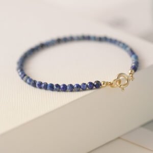 3mm Extremely Fine Lapis Lazuli Natural Crystal Bracelet