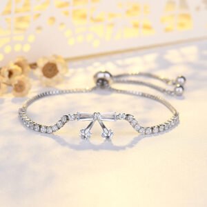Bow Micro Inlaid Zircon Adjustable Beads Bracelet