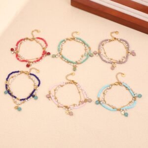 Titanium Steel Beaded Multi-layer Crystal Bracelet String