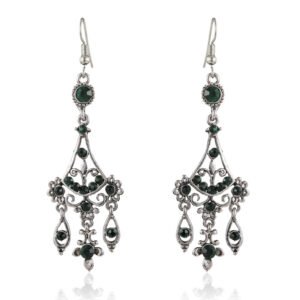 French Style Copper Hook Vintage Glass Earrings For Women
