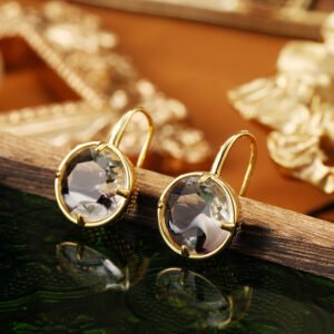 Exquisite Hollow Mesh Crystal Female Earrings