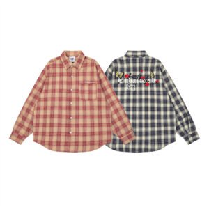 Fashion Loose Plaid Long Sleeve Shirt Men