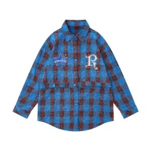 Plaid Long Sleeve Shirt Men Trendy Brands High Street
