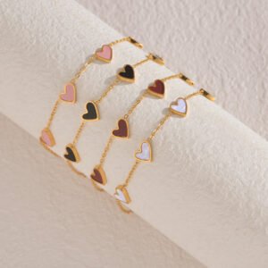 Ins Love Bracelet  Stainless Steel Dripping Heart Bracelet Fashion Valentine's Day Jewelry Gift
