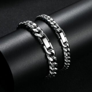 Thick Type Simplicity Stainless Steel Polished Buckle Bracelet