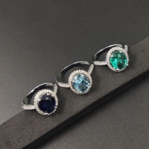 Luxury Zircon Round Ring Full Of Diamonds Ring Engagement Wedding First Ornament