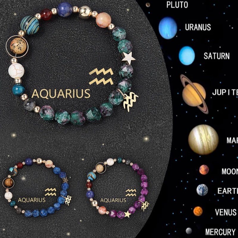 Crystal Stone Zodiac Sign Bracelet