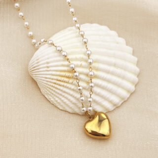 Stainless Steel 18K Gold Plating Niche High-grade Ins Style Pearl Necklace