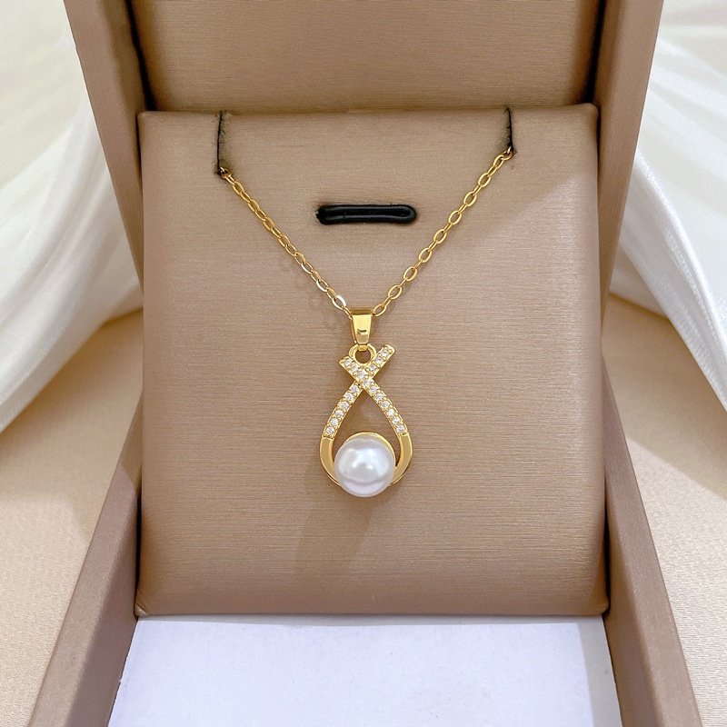 Necklace Women's Copper Micro Inlaid Real Gold Electroplating Ins - Image 5