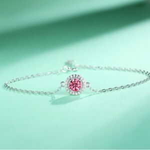 S925 Silver Inlay Color Moissanite Bracelet