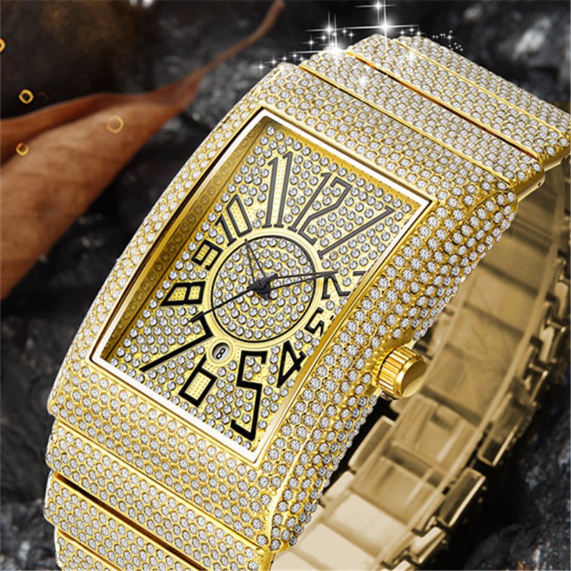Diamond-embedded Watch Men's Super Starry Square - Image 2