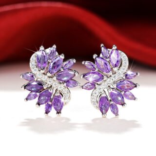 Purple Flower Series South Korea Earring Accessories