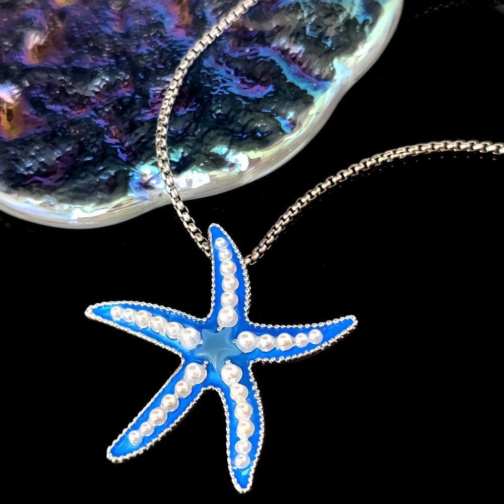 Metal Luminous Starfish Necklace Ocean Elf Beach Party - Image 4