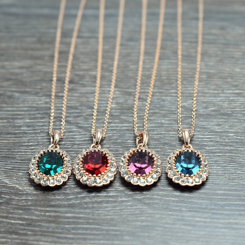 Oval Color Short Clavicle Necklace For Women - Image 2