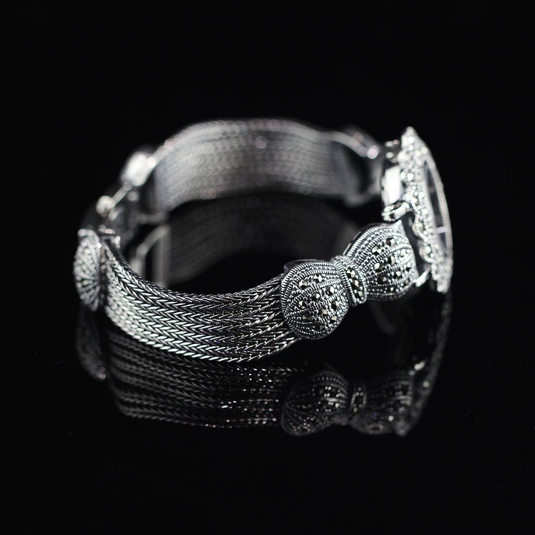S925 Silver Classic Ladies Bow Thai Silver Watch - Image 2