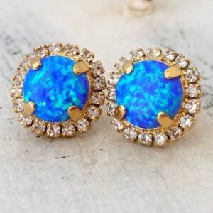 Fashion High-grade Colorful Gem Copper Diamond Series Earrings