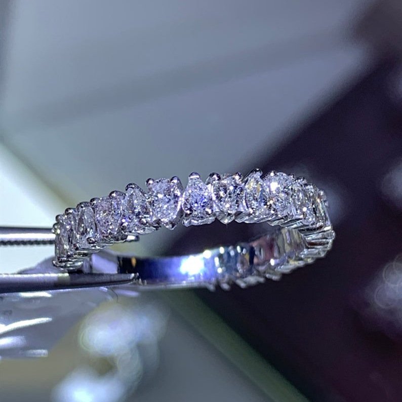 Simple Luxury Inlaid Waterdrop Rhinestone Rings Women's Simple - Image 7