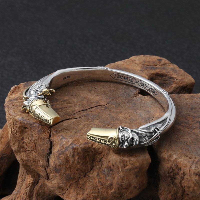 Vintage Thai Silver Domineering Men's Bracelet - Image 2