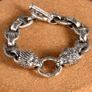 Sterling Silver Retro Thai Silver Fashion Domineering Personality Lion