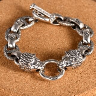 Sterling Silver Retro Thai Silver Fashion Domineering Personality Lion