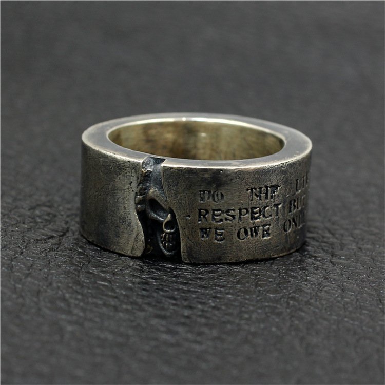 925 Sterling Silver Handmade Personalized Minority Retro Trendy Style Unique Texture Carved Couple Rings - Image 2