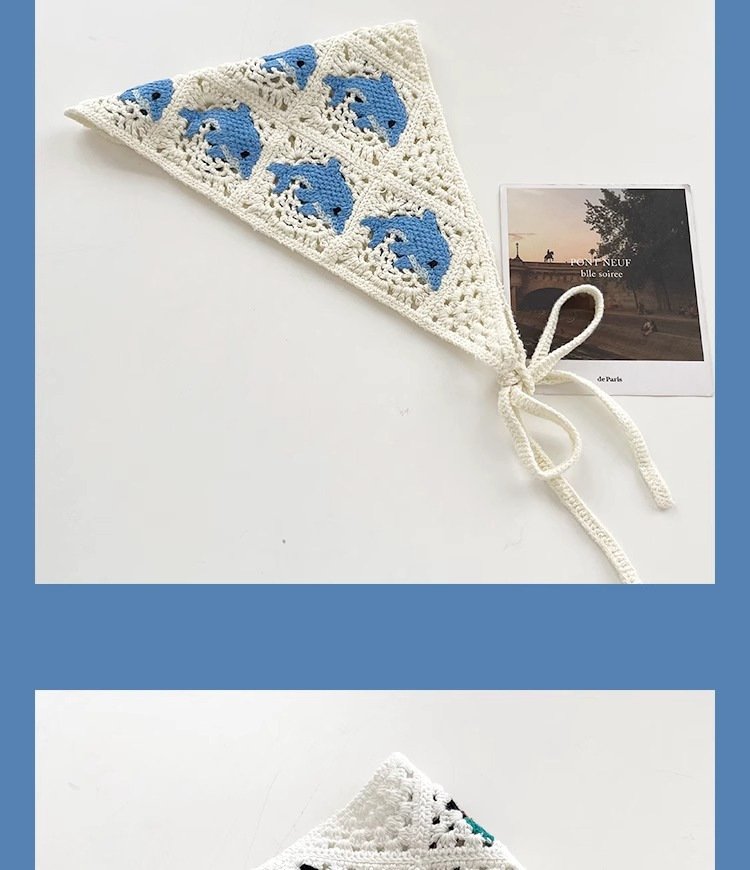 Hot Girl Style New Dolphin Knitted Triangular Binder Women - Image 3