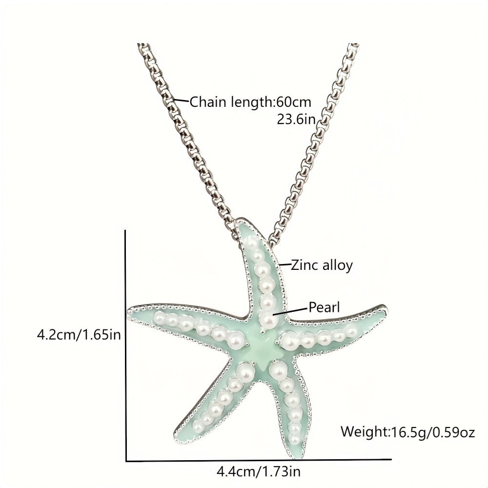 Metal Luminous Starfish Necklace Ocean Elf Beach Party - Image 2