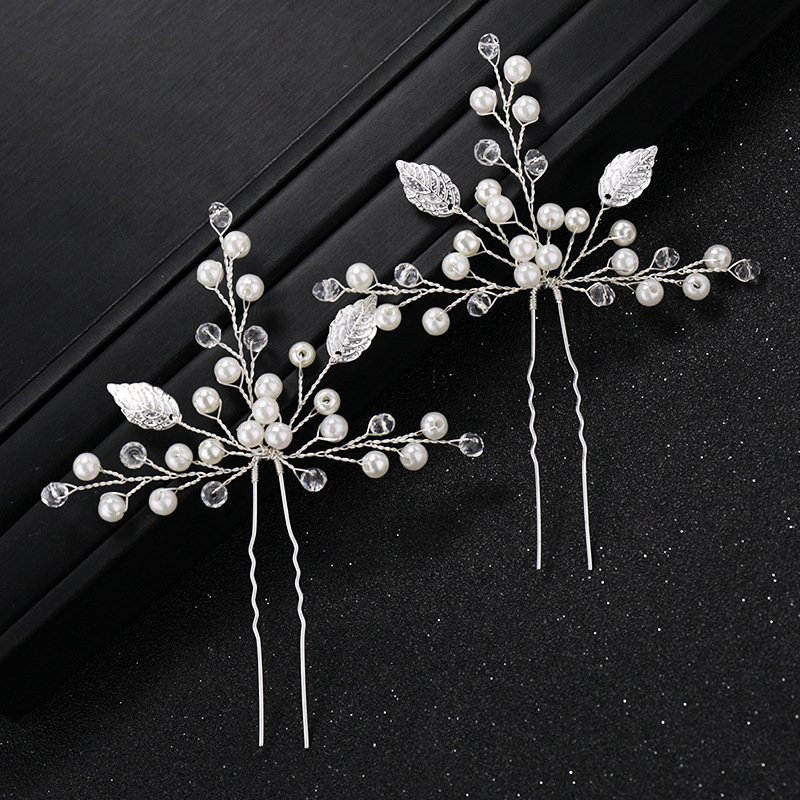 Wedding Jewelry Simple New Bride Headdress Pearl Rhinestone Hairpin Pin Wedding Jewelry Accessories - Image 2
