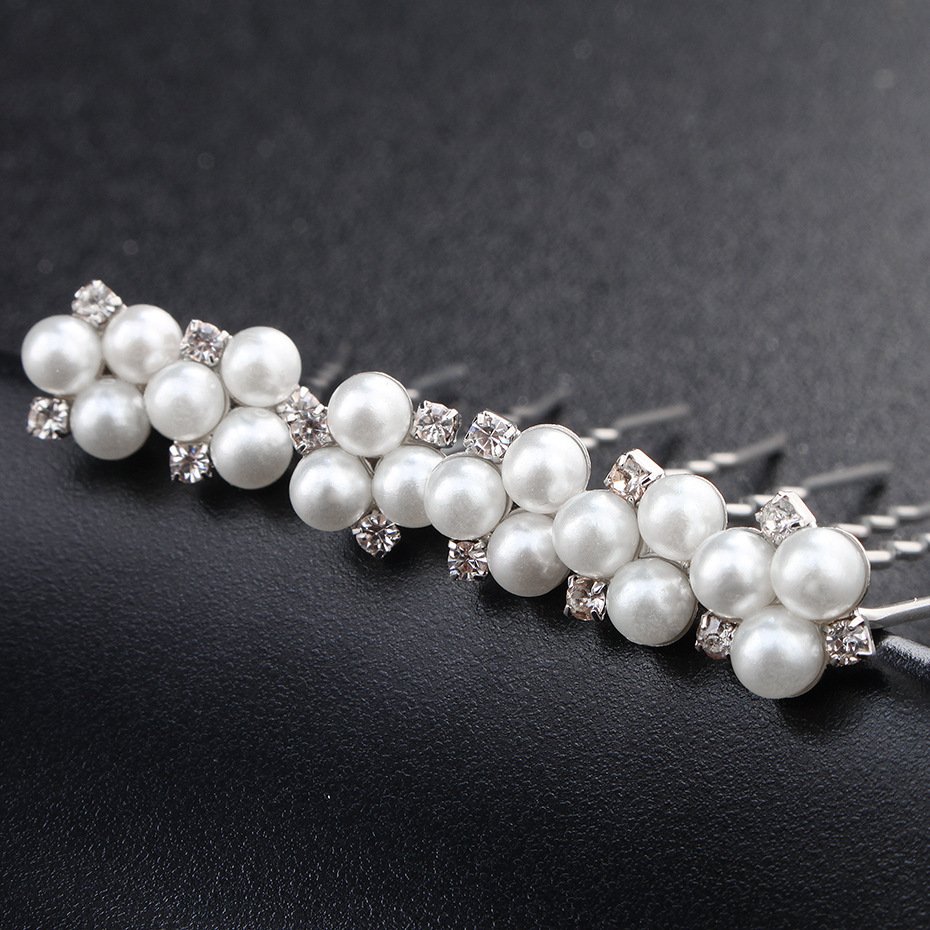 Wedding Jewelry Simple New Bride Headdress Pearl Rhinestone Hairpin Pin Wedding Jewelry Accessories - Image 5
