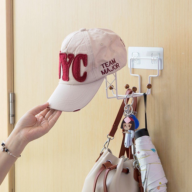 Punch-free Large Object Storage Rack, Multifunctional Wall-mounted Hat Storage Rack, Seamless Paste Coat Rack - Image 4