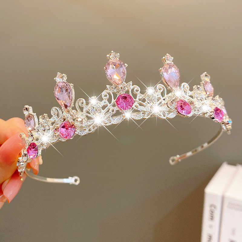 Sweet Fashion Jewelry Hair Accessories Multicolor Pearl Crown Banquet Birthday Fashion Princess Headband Girl Kawaii Crown Crown Headband Headgear Headgear Crystal Wedding Party Hair Accessories - Image 7