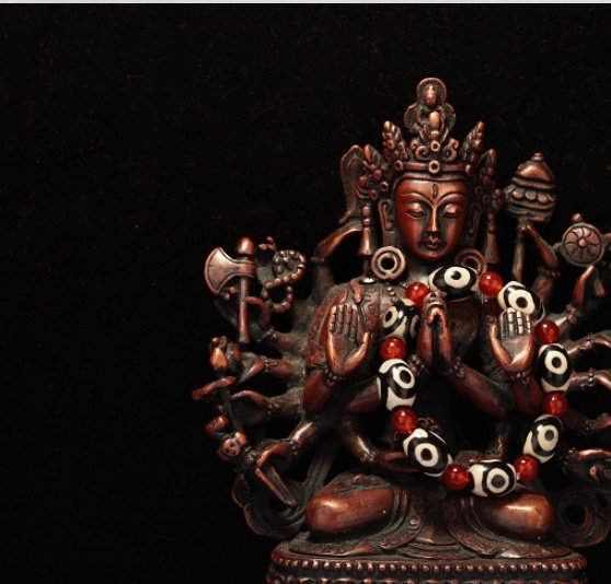 Three-eyed Dzi Bead Red Agate Beads Bracelet Bracelet - Image 2