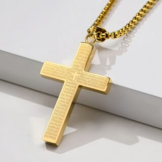 Personality English Cross Titanium Steel Men's Pendant