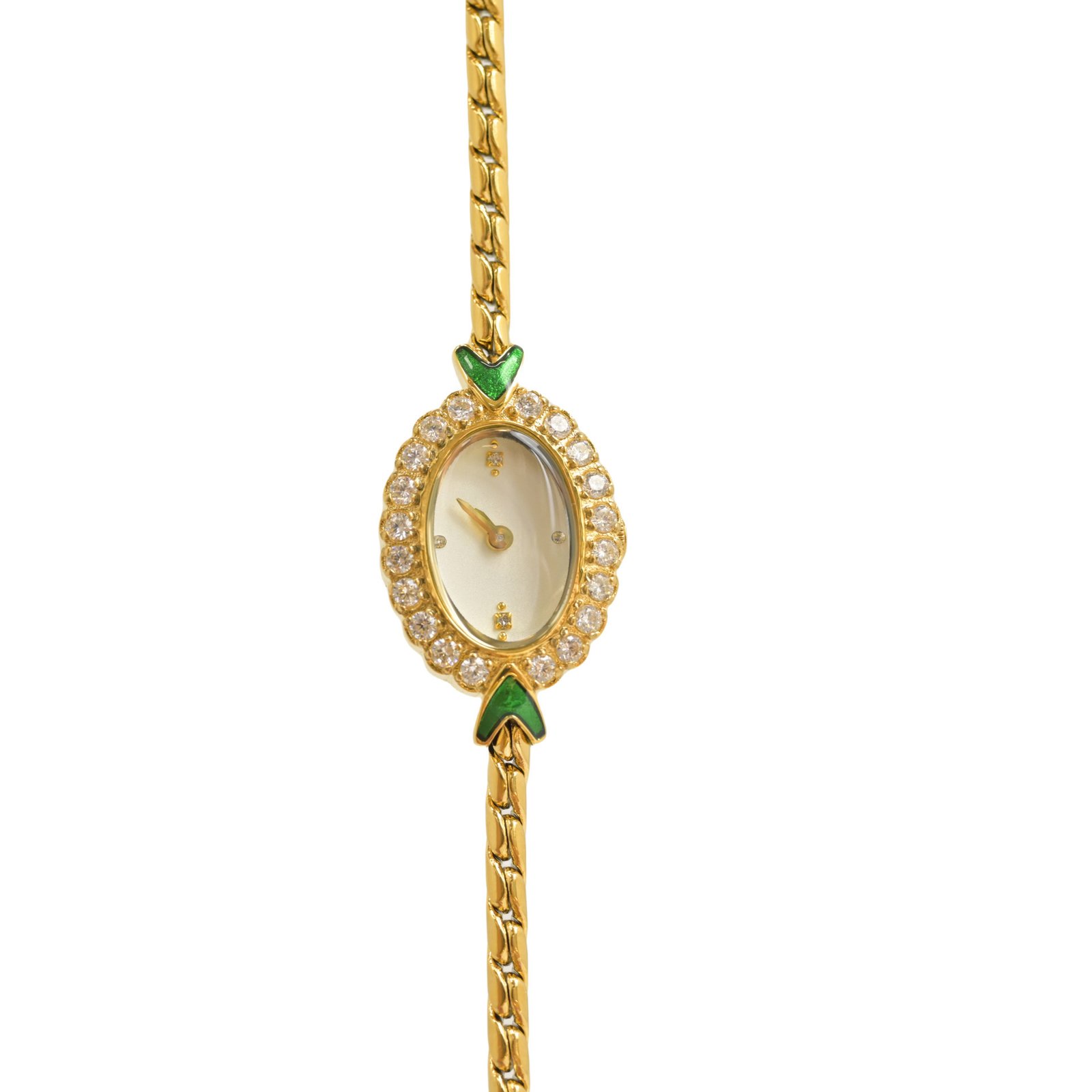 European Small Gold Women's Watch Handmade Inlaid Rhinestone Middle Ancient - Image 5