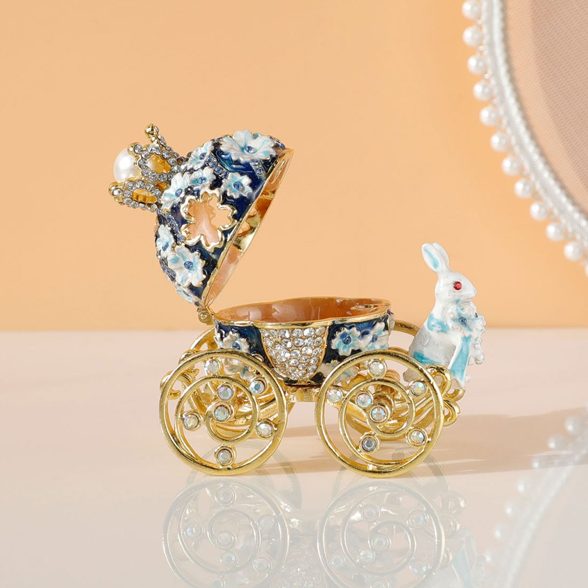 Creative Princess Carriage Cherry And Bunny Ornament Storage Box - Image 4