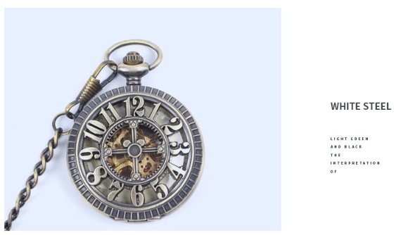 Automatic Semi-automatic Mechanical Pocket Watch Roman Digital Dial Pocket Watch - Image 5
