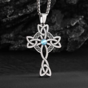 Fashion Cross Steel Color Men's Necklace