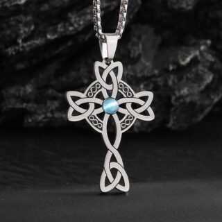 Fashion Cross Steel Color Men's Necklace