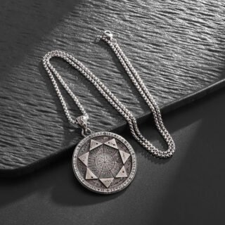 Environmentally Friendly Material Compass Pendant Necklace Stainless Steel Chain