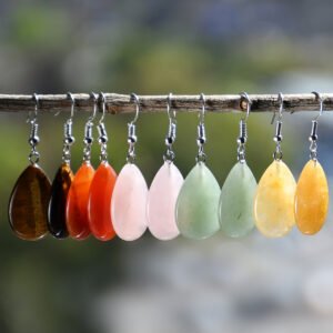 New Chinese Style Ornament Water Drop Natural Stone Earrings