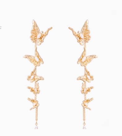 Vintage Tassel Multi-layer Gold Butterfly Earrings - Image 4
